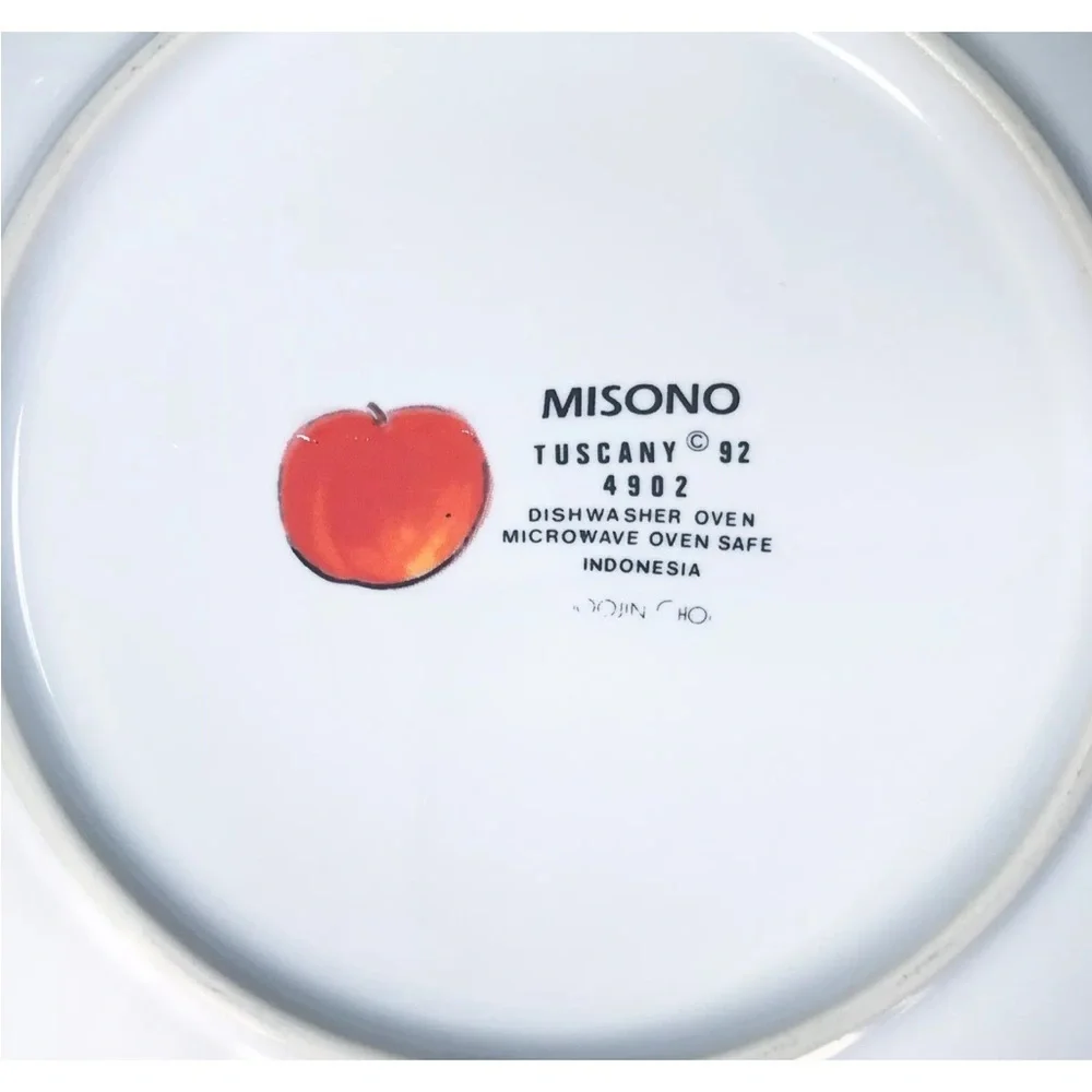 Misino Tuscany Fruit Print Oval Pasta Bowl 9 x 10 Inch Villa Cottage Core